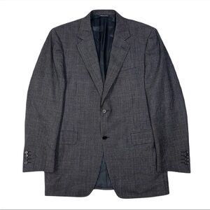 Canali Mens Wool Micro Check Textured Weave Black Blazer Jacket EU 50 /US 40R